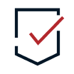A shield with a checkmark in the center, representing verified trust.