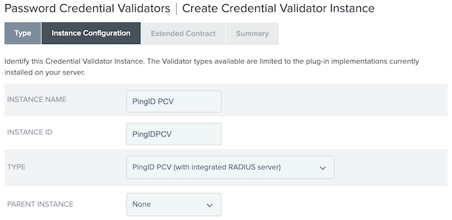 Screen capture illustrating the configurable Type fields for a new PCV in .